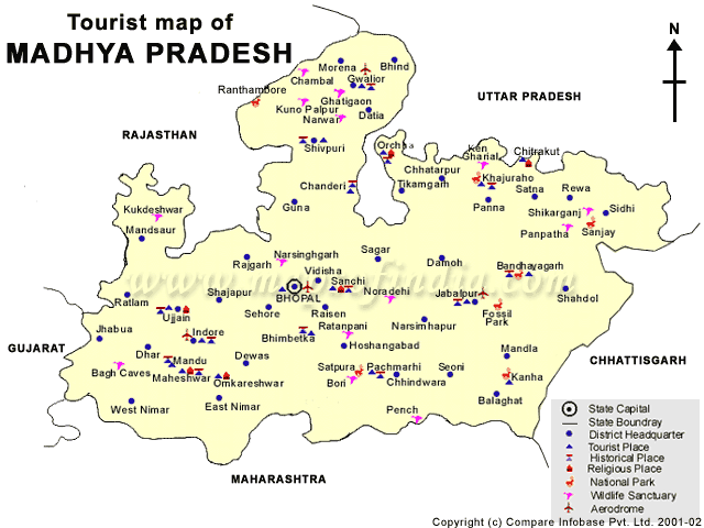 Tourist Map of Bandhavgarh, Bhandhavgarh Tourist Map