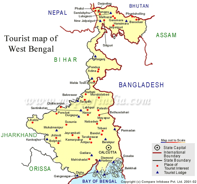 Tourist Map of Sunderbans, Sunderbans Tourist Map