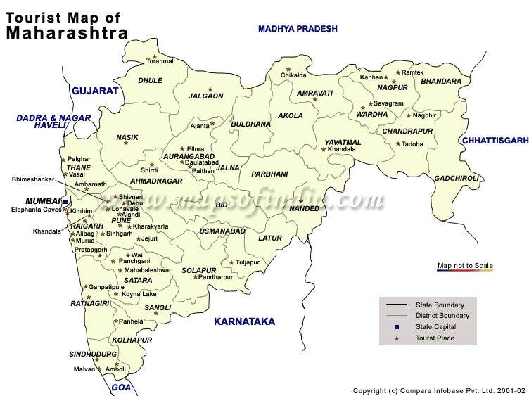 Patne In Maharashtra Map Map Of Maharashtra Map, Tourism Map Of Maharashtra, City Map Of Maharashtra,  Travel Map Of Maharashtra